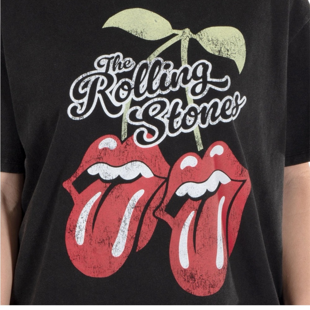Rolling Stones Black Tee with Red Lips